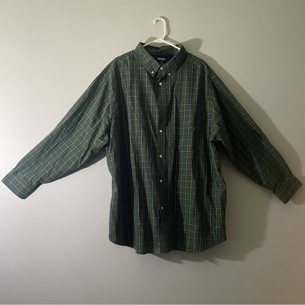 KingSize Green Plaid Shirt 3XL